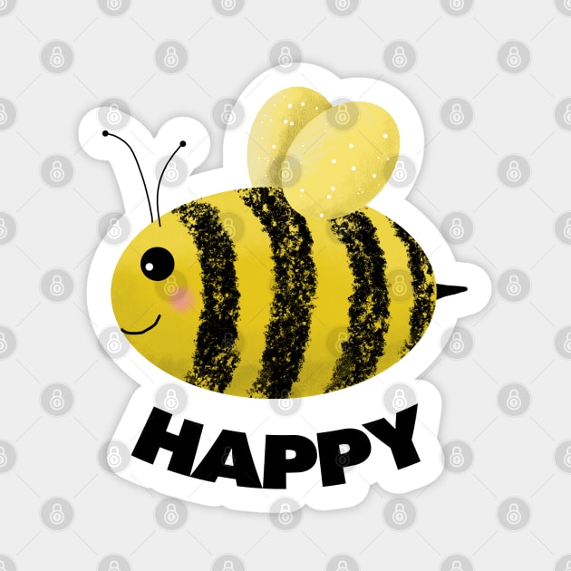 'Bee Happy' - Happy Bee Sticker by VicEllisArt